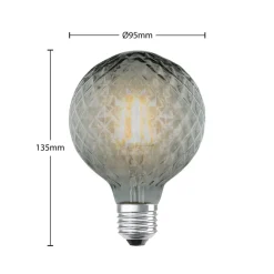 Lucande Dæmpbar Led-Pære|Led Pærer>LED-pære E27 G95 4W 1.800K dæmpbar røg