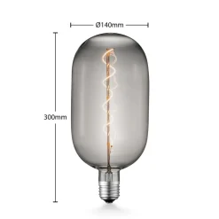 Lucande LED-pære E27 T140 4W 1.800K dæmpbar røgfarvet