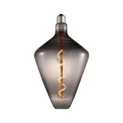 LED-pære, maveformet, E27 4W, røgfarvet, Ø 15 cm, 1800K^Lucande Hot