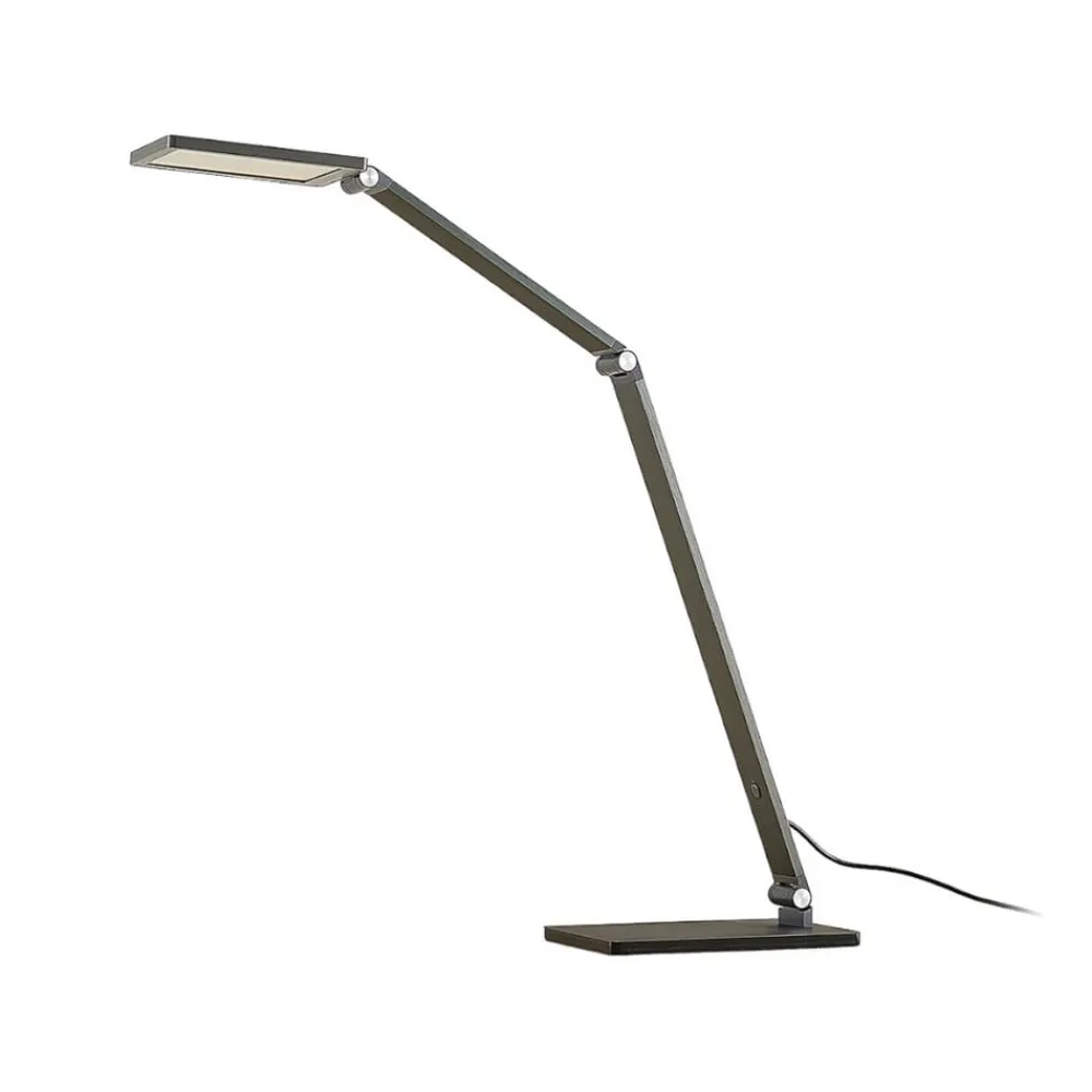 Lucande LED-skrivebordslampe Mion, 41 cm, kantet, dæmpbar