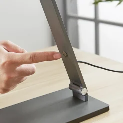 Lucande LED-skrivebordslampe Mion, 41 cm, kantet, dæmpbar