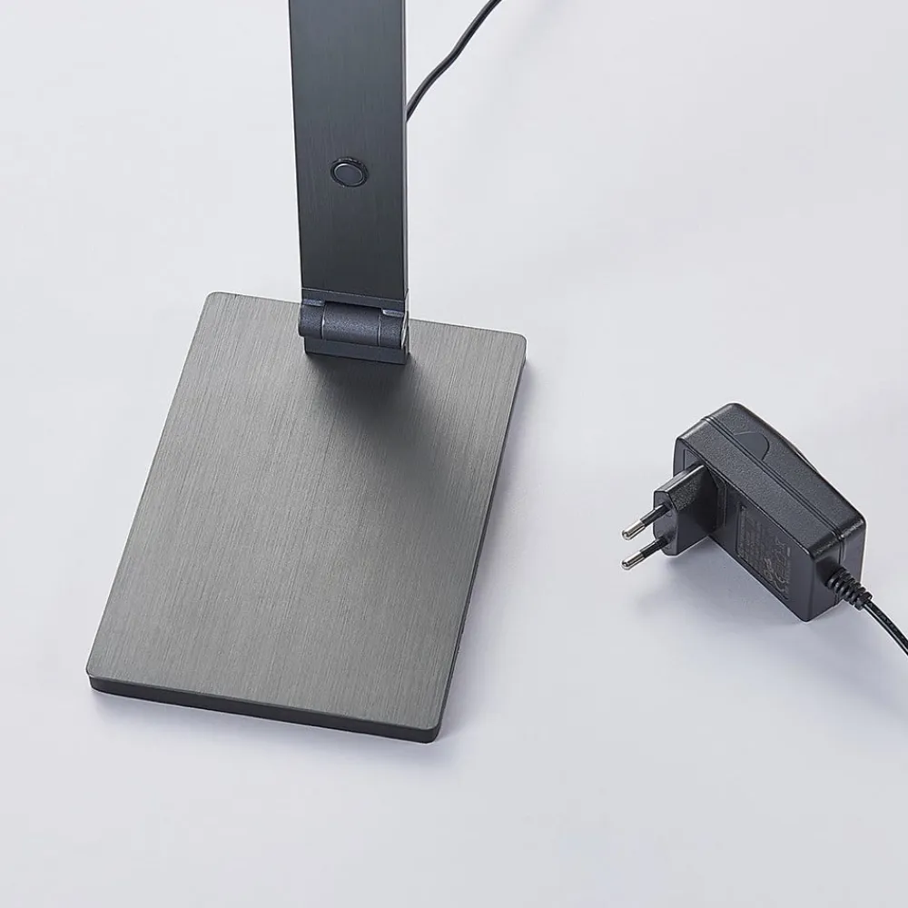 Lucande LED-skrivebordslampe Mion, 41 cm, kantet, dæmpbar