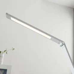LED-skrivebordslampe Nicano, grå, metal, dæmpbar.^Lucande
