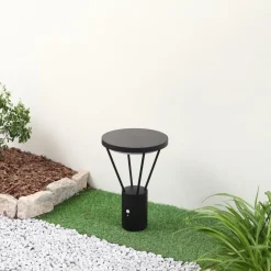 Lucande Solcelle Lampe Med Sensor|Sokkellamper Med Sensor>LED-sokkellampe Elario, 44 cm, sort, sensor