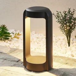 LED-sokkellampe Habsa, 30 cm, antracit, metal^Lucande Hot