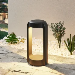 LED-sokkellampe Habsa, 30 cm, antracit, metal^Lucande Hot