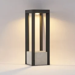LED-sokkellampe Kalisa, IP65, 42 cm, grå, metal^Lucande Clearance