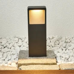 LED-sokkellampe Leya, 35 cm, antracit, metal, IP54^Lucande Online