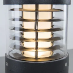 Lucande LED-sokkellampe Lucius, 27 cm, antracit, IP54