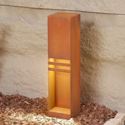 LED-sokkellampe Oxido, rustfarvet, cortenstål^Lucande Clearance