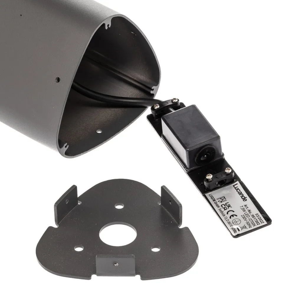 Lucande LED-sokkellampe Pirron, 50 cm, trekantet, IP54