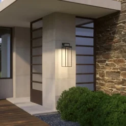 Lucande LED-solcellelampe Lynzy, 58 cm, sort, metal, IP65