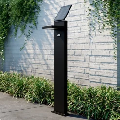 LED-solcellelampe Silvan, 100 cm, sensor, antracit^Lucande Online