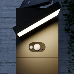 LED-solcellelampe Silvan, 100 cm, sensor, antracit^Lucande Online