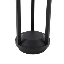 Lucande LED-solcellelampe Nilea, Ø 16 cm, sort, sensor