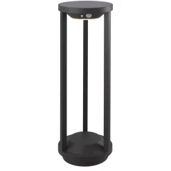 Lucande LED-solcellelampe Nilea, Ø 16 cm, sort, sensor