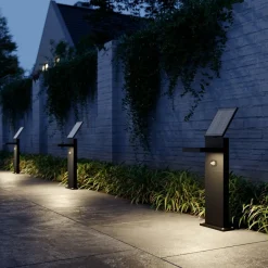 LED-solcellelampe Silvan, 60 cm, sensor, antracit^Lucande Discount