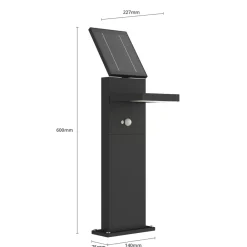 LED-solcellelampe Silvan, 60 cm, sensor, antracit^Lucande Discount
