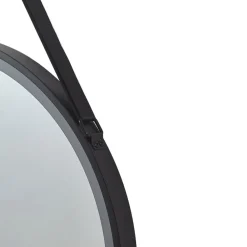 LED-spejl Lelin, Ø 45 cm, sort, aluminium, CCT^Lucande Hot