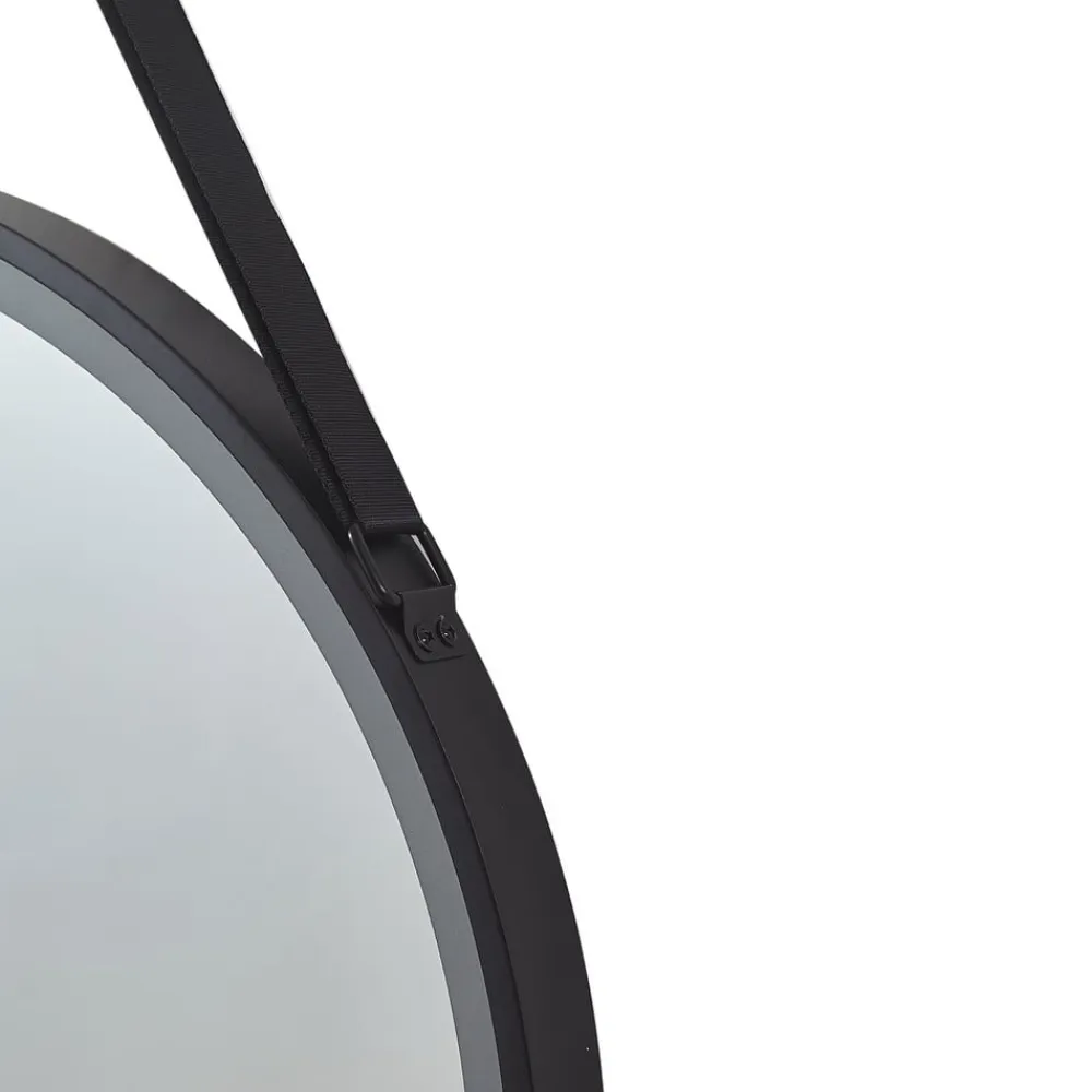 LED-spejl Lelin, Ø 45 cm, sort, aluminium, CCT^Lucande Hot