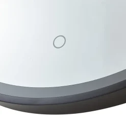 LED-spejl Lelin, Ø 45 cm, sort, aluminium, CCT^Lucande Hot