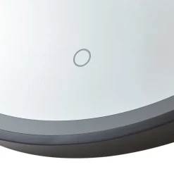 LED-spejl Lelin, Ø 60 cm, sort, aluminium, CCT^Lucande Clearance