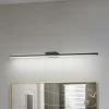 Lucande LED-spejllampe Kivana, sort, metal, 90 cm, IP44