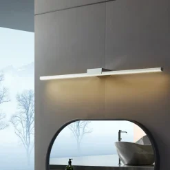 Lucande Væg- Og Spejllamper|Væglamper>LED-spejllampe Kivana, krom, metal, 90 cm, IP44