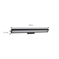 Lucande LED-spejllampe Zafira, sort, aluminium, 90 cm, IP44