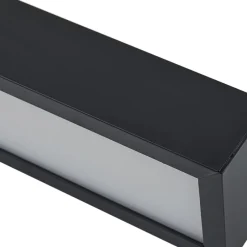 Lucande LED-spejllampe Zafira, sort, aluminium, 90 cm, IP44