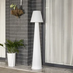 LED-terrasselampe Gauri, hvid, 153 cm, IP44^Lucande Discount