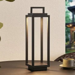 LED-udendørslampe Mirina, sort, genopladeligt batteri, touch-dæmper^Lucande Hot