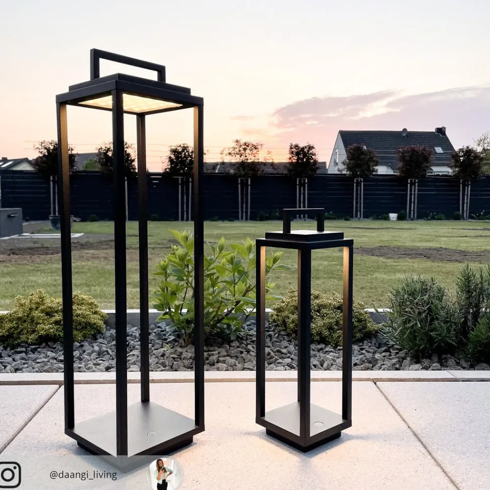 LED-udendørslampe Mirina, sort, genopladeligt batteri, touch-dæmper^Lucande Hot