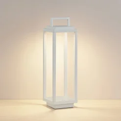 LED-udendørslampe Mirina, hvid, genopladeligt batteri, touch-dæmper^Lucande Best