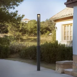 LED-udendørslampe Pirron, 230 cm, antracit, IP65^Lucande New