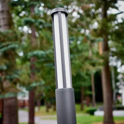 Lucande LED-udendørslampe Sidny, 220 cm, antracit, IP54