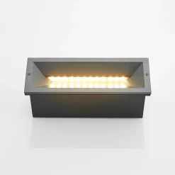 Lucande LED-vægindbygningslampe Jaano, antracit, aluminium, IP65