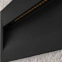 Lucande LED-vægindbygningslampe Loya, 23 x 8 cm, grå, IP54