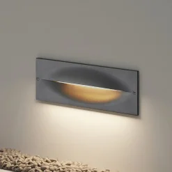 Lucande Terrassebelysning>LED-vægindbygningslampe Zandro, 25 cm, antracit, IP65