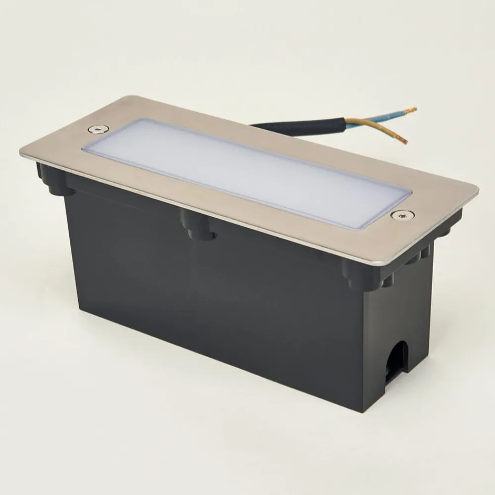 LED-vægindbygningslampe Holly, 17 cm, stål^Lucande Best