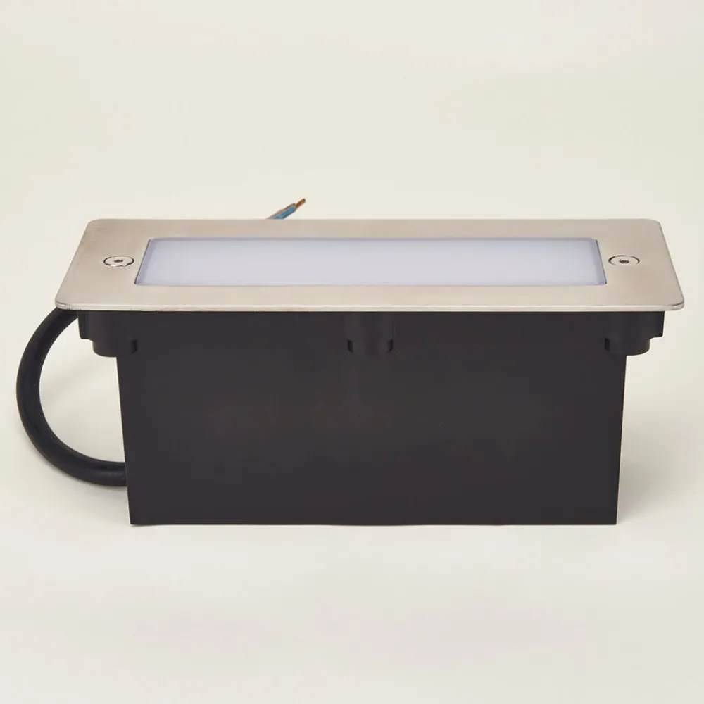 LED-vægindbygningslampe Holly, 17 cm, stål^Lucande Best