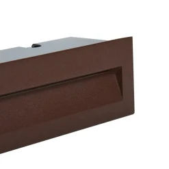 Lucande LED-vægindbygningslampe Loya, 23 x 8 cm, rust, IP54