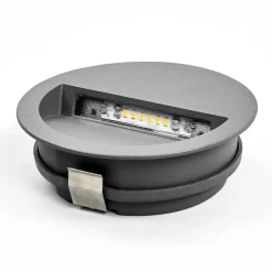 Lucande LED-vægindbygningslampe Loya, Ø 11,5 cm, grå, IP54