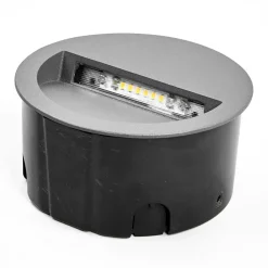 Lucande LED-vægindbygningslampe Loya, Ø 11,5 cm, grå, IP54