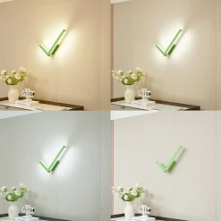 LED-væglampe Check, grøn, metal, CCT, dæmpbar^Lucande Discount