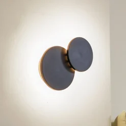 Lucande Gang|Væglamper>LED-væglampe Elrik, sort, 20 cm høj, metal