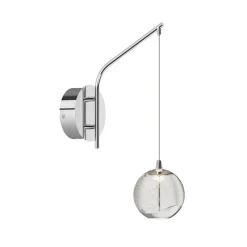 Lucande LED-væglampe Hayley, kromfarvet, glas, højde 34 cm