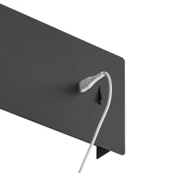 Lucande LED-væglampe Kimo, 32 cm, sort, aluminium, USB