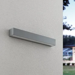Lucande Terrassebelysning|Væglamper>LED-væglampe Lengo, 50 cm, sølv, 1 lyskilde, IP65