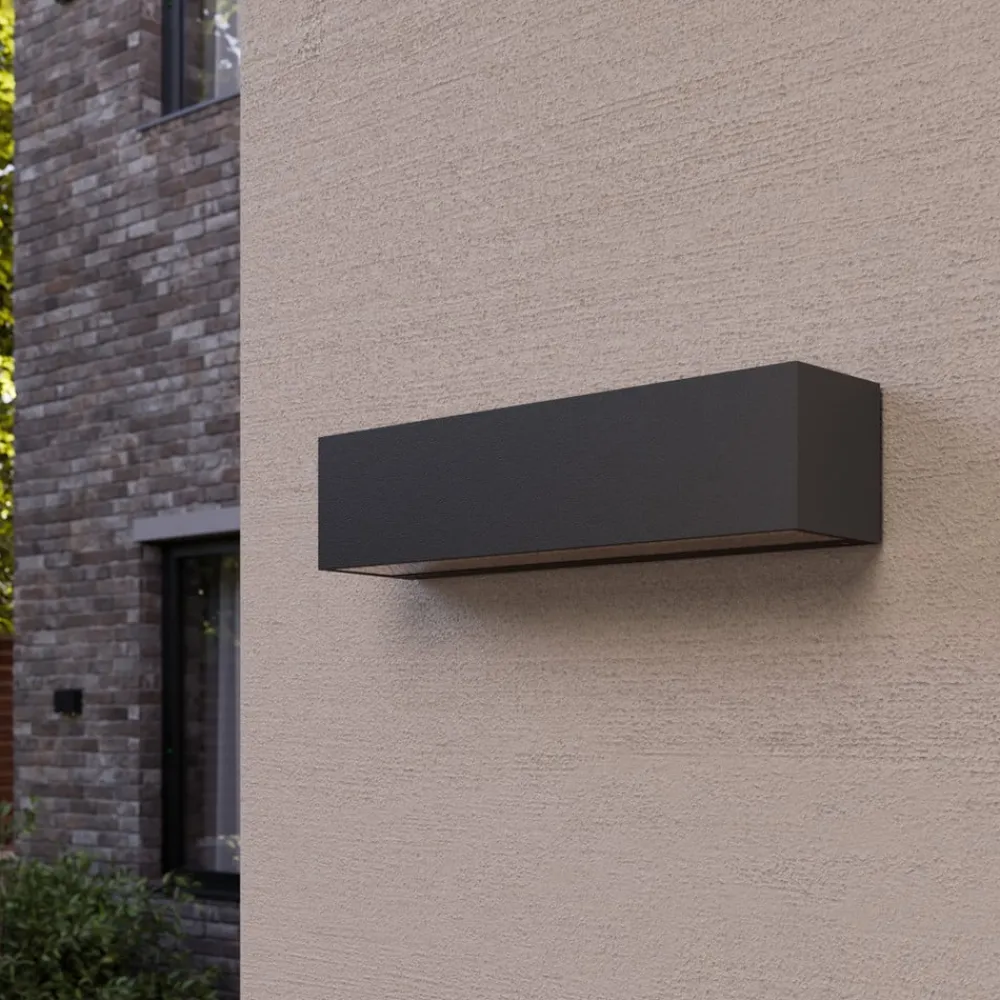 LED-væglampe Lengo, 25 cm antracit, op/ned 3000K^Lucande Clearance